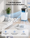 Climatiseur Mobile 9000 BTU Silencieux – Climatiseur Portable avec Télécommande